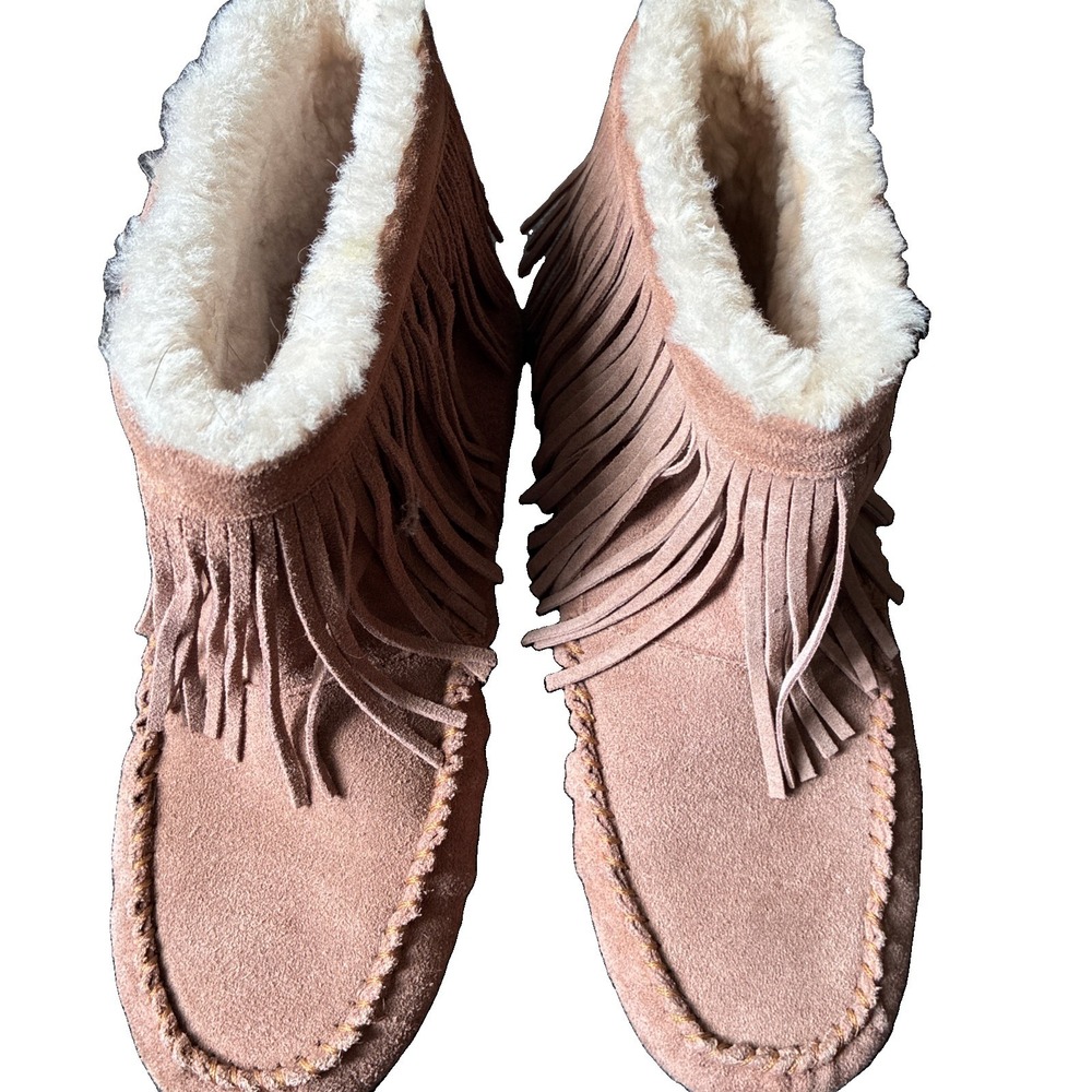 Emu Australia BootFringe Suede Moccasin Boots US Women's 9 Western - Picture 1 of 8